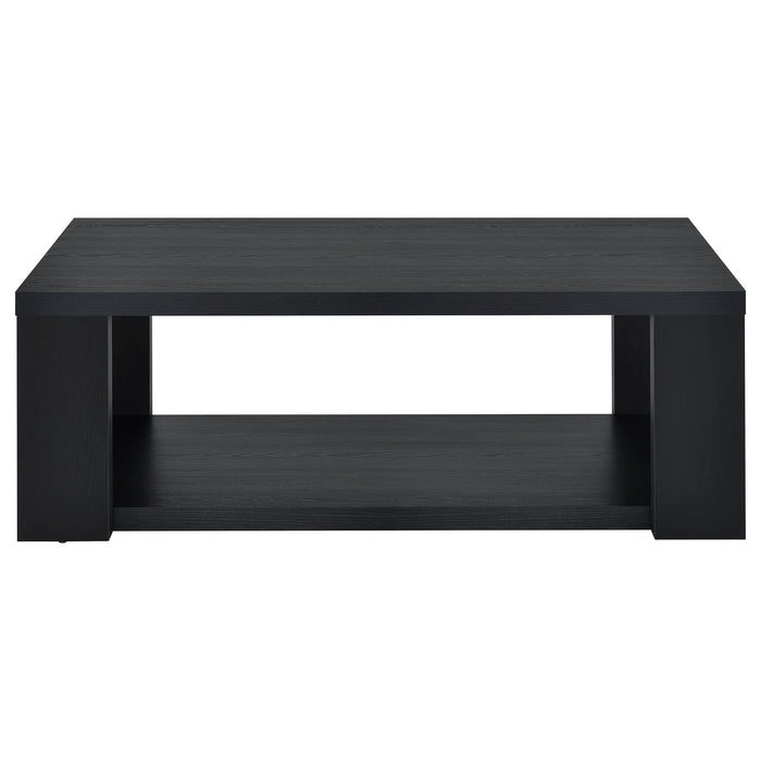 Pavone Open-Shelf Coffee and End Table Set - Black 3-Piece Set