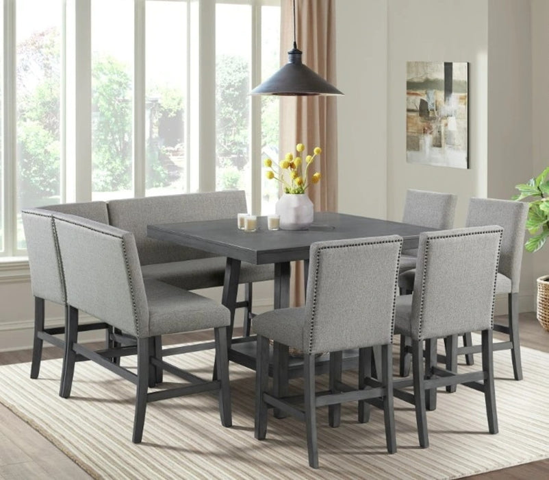 Elements International Seneca Counter Height Dining Table in Grey