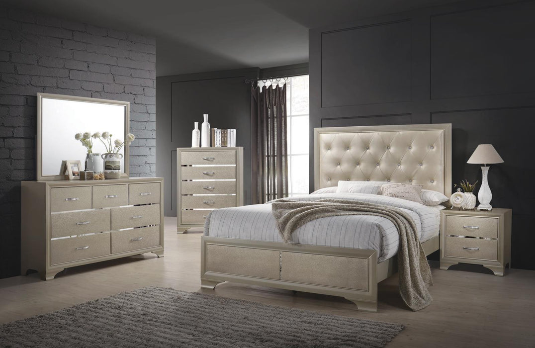 Beaumont Bedroom Set Metallic Champagne