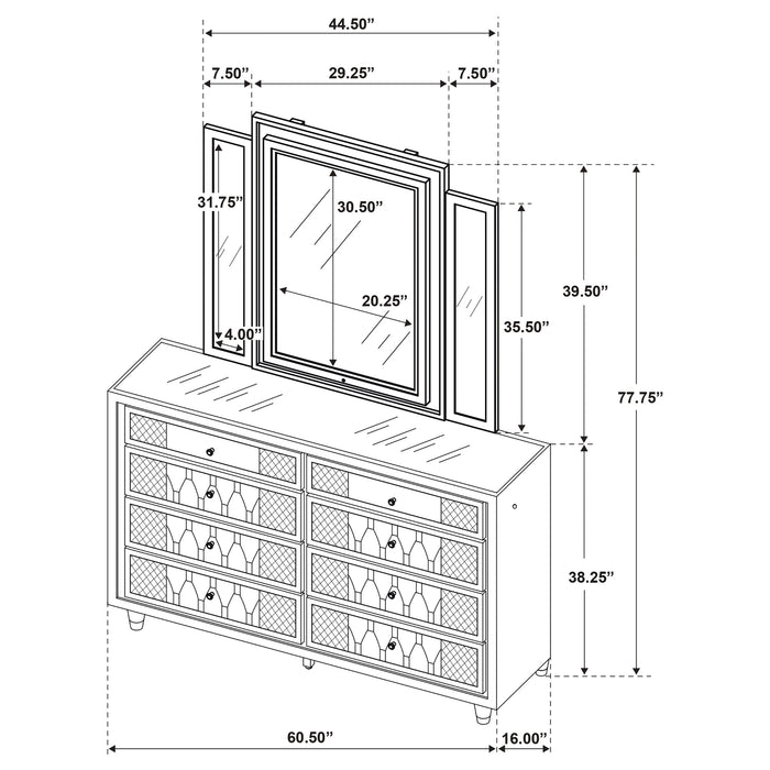 Lorient LED Dresser with LED Mirror