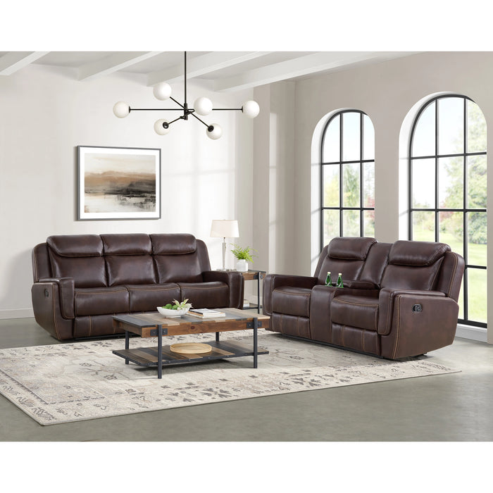 Panther 2PC Living Room Set in Neono Brown-Sofa & Loveseat