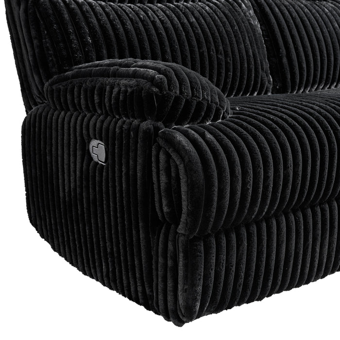 Admiral 2PC Living Room Set in Masis Black-Sofa & Loveseat