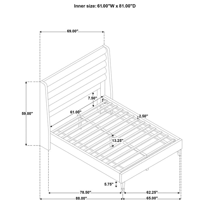 Leslie Upholstered Wingback Platform Bed