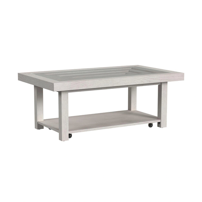 Avalanche 2PC Occasional Table Set in Antique White-Coffee Table & End Table