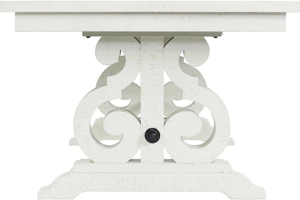 Elements International Stone Dining Table in White DST700DTC