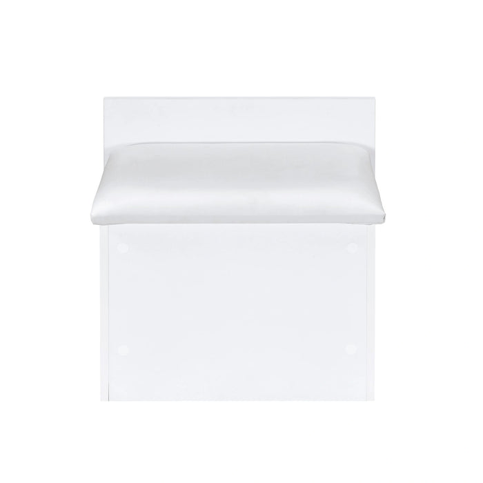 Irvine Mini Dressing Table with Stool, LED and USB in Glossy White