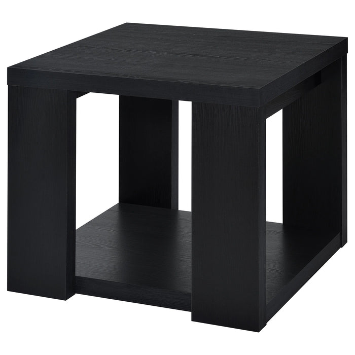 Pavone Open-Shelf Coffee and End Table Set - Black 3-Piece Set
