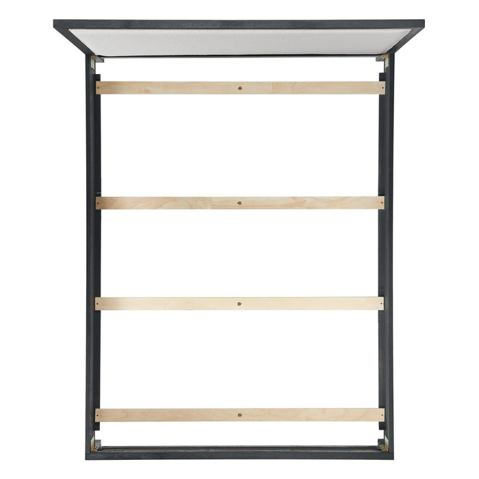 Elements International Versailles Queen Upholstered Panel Bed in Black