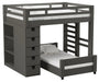 Elements International Cali Kids Twin Over Twin Bookcase Loft Bed in Sleek Gray image
