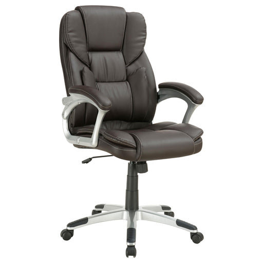 Kaffir Adjustable Height Office Chair Dark Brown and Silver image