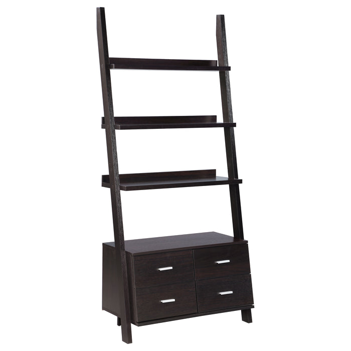 Colella 5-shelf Ladder Bookcase Cappuccino