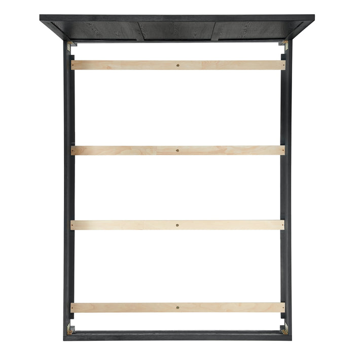 Elements International Versailles King Wooden Panel Bed with Low Footboard in Black