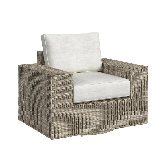 Carmona Swivel Chair - Natural and Olefin Beige