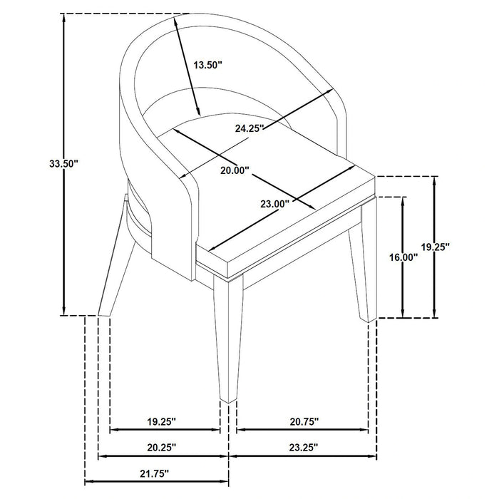 Leandro Dining Arm Chair of 2
