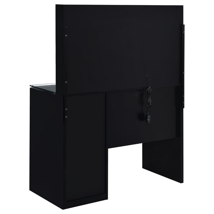 Flora 2-drawer Vanity Set with LED Mirror High Gloss
