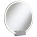 Jocelyn Round Table Top LED Vanity Mirror White Marble Base Chrome Frame image
