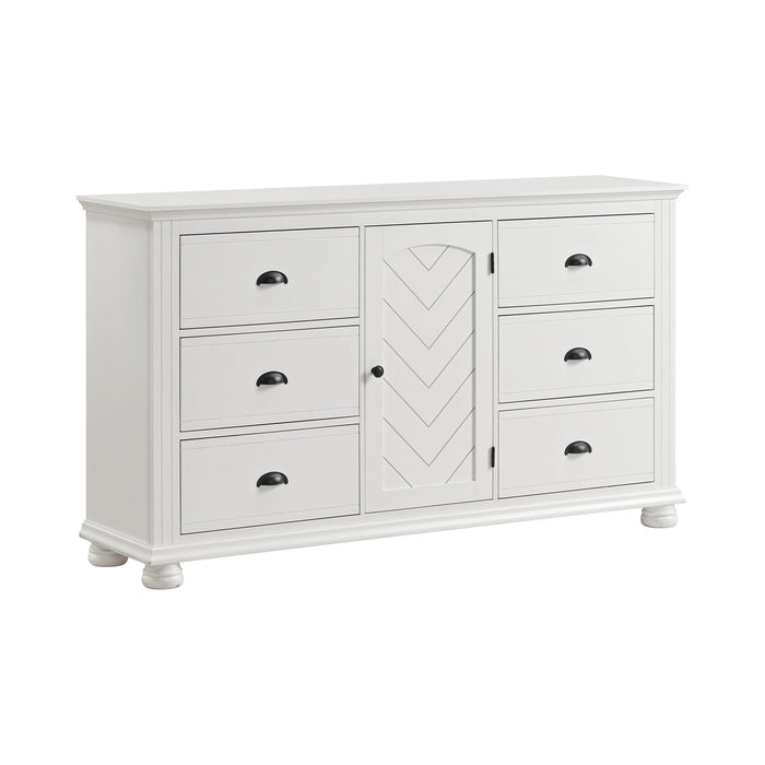 Kona Bedroom Set with 2 Nightstands in White