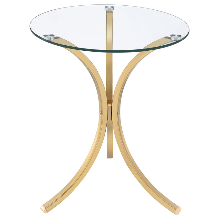 Eloise Round Glass Top Side Table
