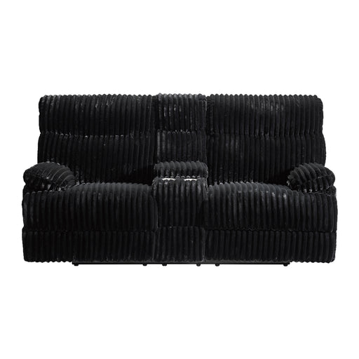 Admiral Motion Loveseat with Console in Masis Black - Maxx Save 
