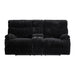 Admiral Motion Loveseat with Console in Masis Black - Maxx Save 