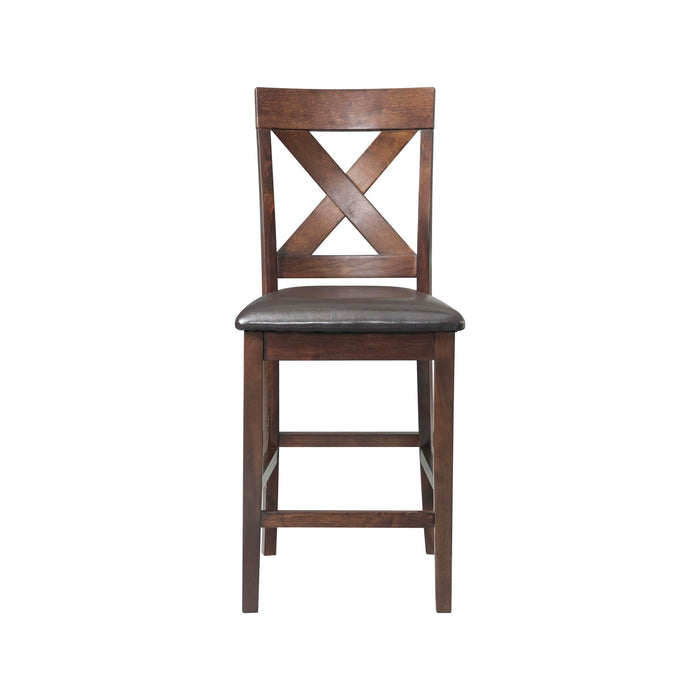 Alex Counter Side Chair W/Brown PU Espresso (2 Per Pack) - Maxx Save 