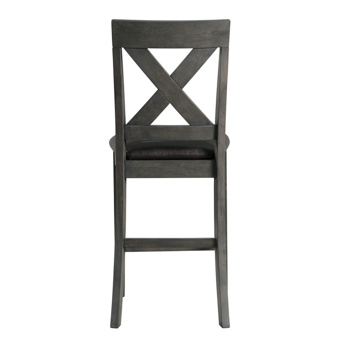 Alex Counter Side Chair W/Black PU Grey (2 Per Pack) - Maxx Save 