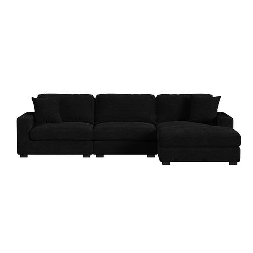 Arizona 3PC Sectional Set with RHF Chaise in Steno Black - Maxx Save 