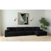 Arizona 4PC Sectional Set with RHF Chaise in Steno Black - Maxx Save 
