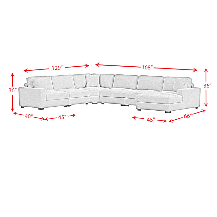 Arizona 7PC Sectional Set with RHF Chaise in Steno Black - Maxx Save 