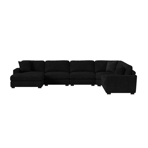 Arizona 6PC Sectional Set with LHF Chaise in Steno Black - Maxx Save 