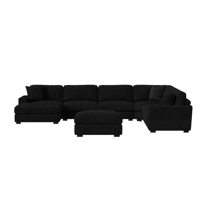 Arizona 7PC Sectional Set with LHF Chaise in Steno Black - Maxx Save 