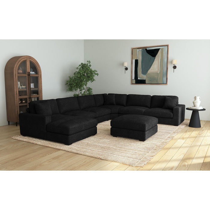 Arizona 7PC Sectional Set with LHF Chaise in Steno Black - Maxx Save 