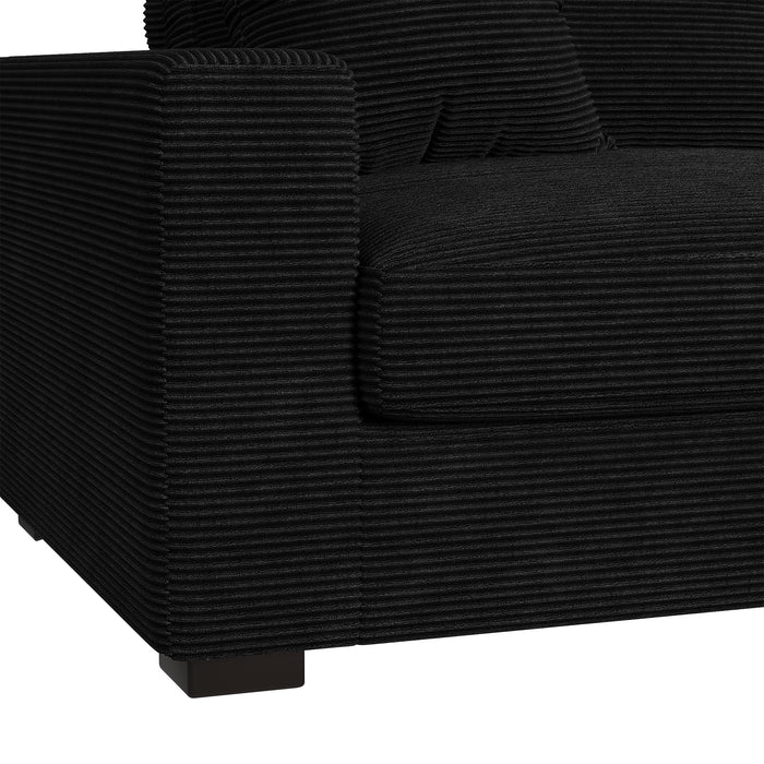 Arizona 4PC Sectional Set with RHF Chaise in Steno Black - Maxx Save 