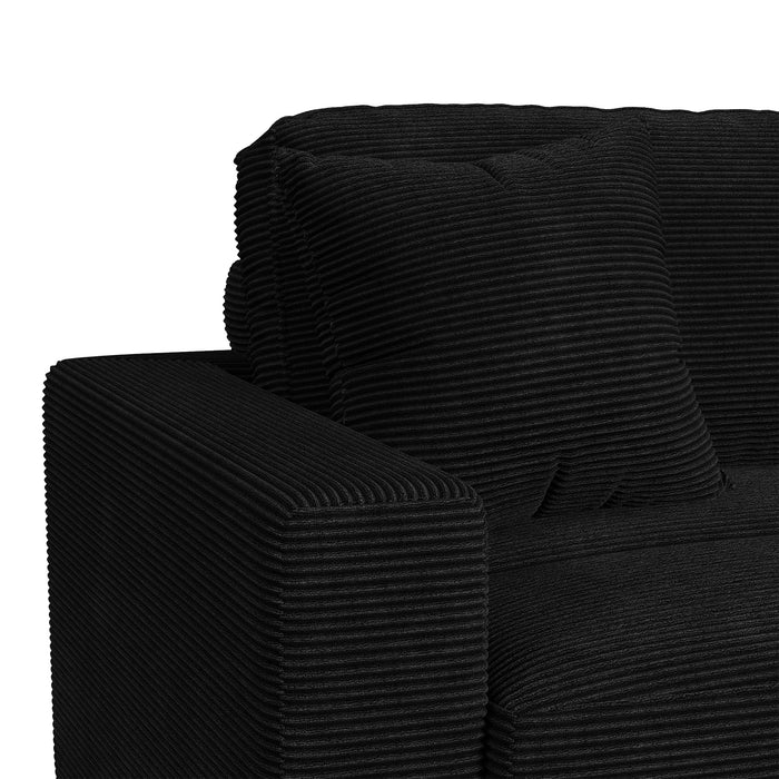 Arizona 3PC Sectional Set with RHF Chaise in Steno Black - Maxx Save 