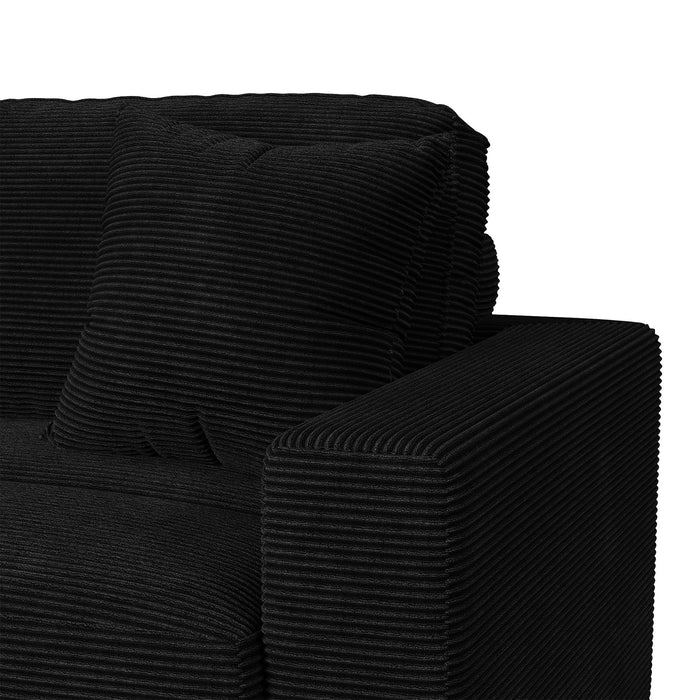 Arizona 7PC Sectional Set with LHF Chaise in Steno Black - Maxx Save 