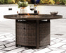 Paradise Trail Paradise Trail Fire Pit Table with 4 Nuvella Swivel Lounge Chairs - Maxx Save 