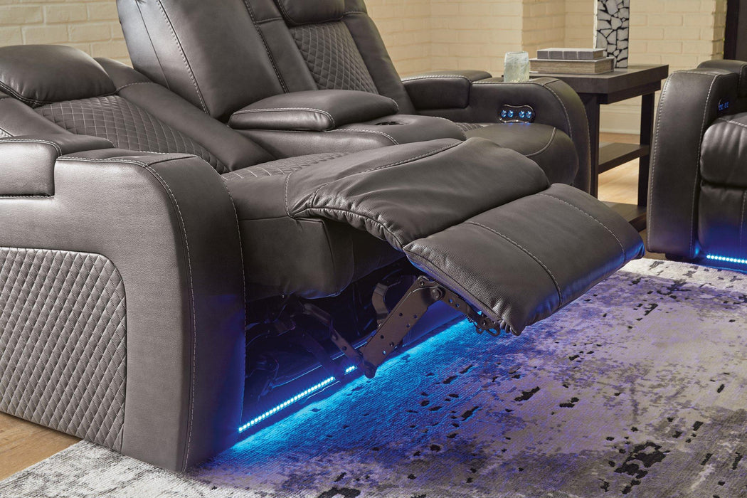 Fyne-Dyme Power Reclining Loveseat with Console - Maxx Save 