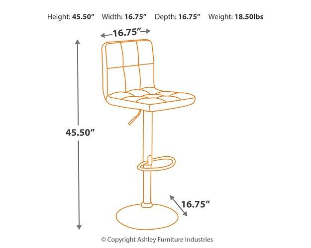 Bellatier Adjustable Height Bar Stool - Maxx Save 