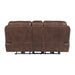 Atlantis Power Motion Loveseat with Power Motion Head Recliner & Console in Heritage Brown - Maxx Save 