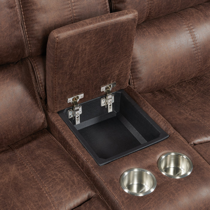 Atlantis 3PC Living Room Set in Heritage Brown-Sofa, Loveseat & Recliner - Maxx Save 