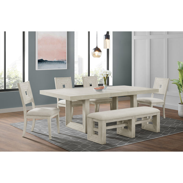 Avalanche Standard Height Dining Set in Antique White-Table and Four Chairs - Maxx Save 
