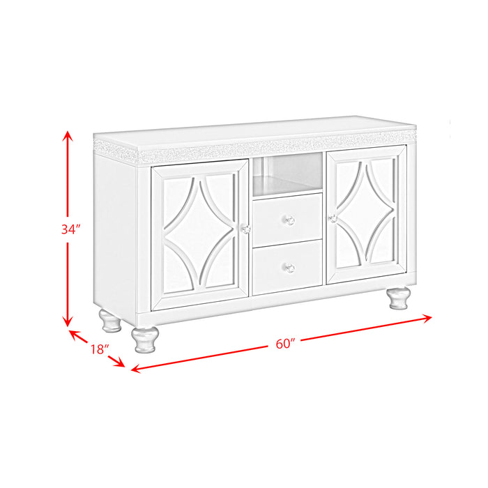 Avril 60" TV Stand in Silver - Maxx Save 