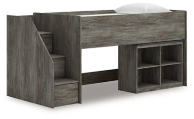 Frandern Loft Bed with Bookcase Storage - Maxx Save 