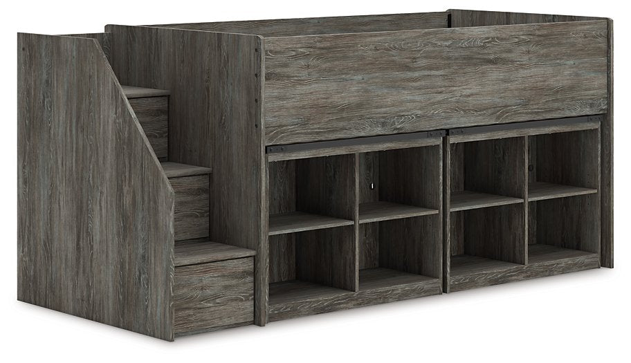 Frandern Loft Bed with Bookcase Storage - Maxx Save 