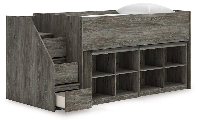 Frandern Loft Bed with Bookcase Storage - Maxx Save 