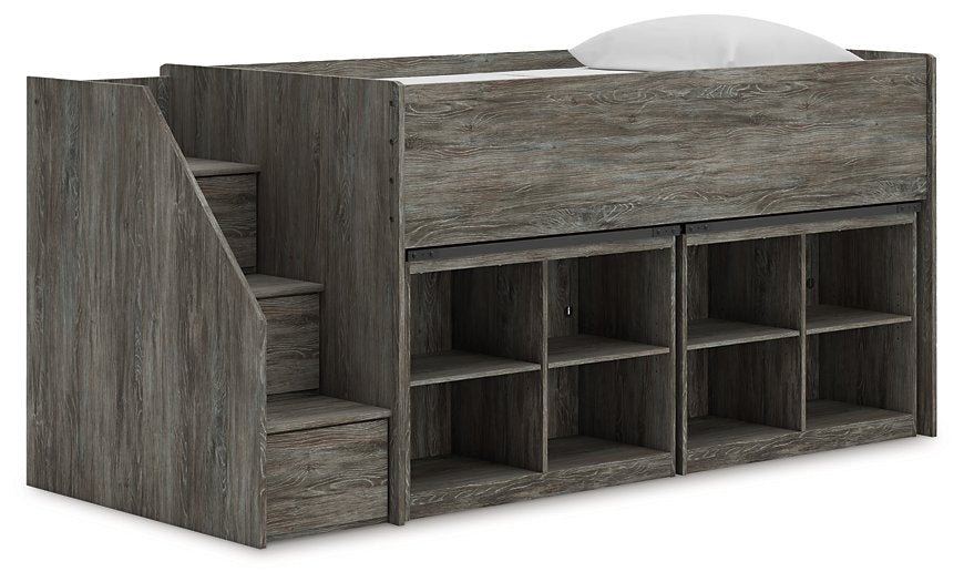 Frandern Loft Bed with Bookcase Storage - Maxx Save 