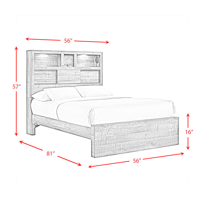 Bailey Bookcase Panel Bedroom Set with Bluetooth - Maxx Save 