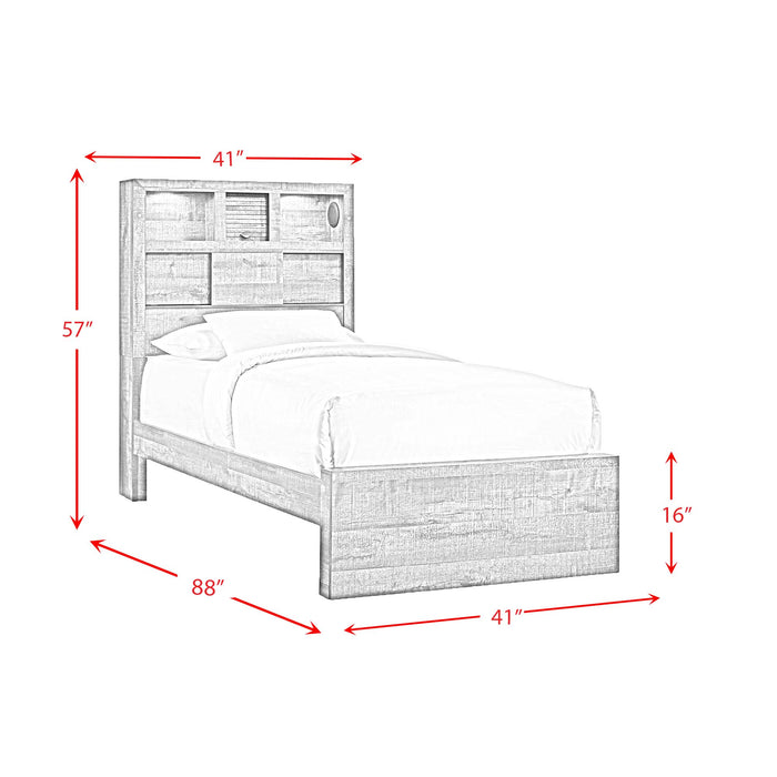Bailey Bookcase Panel Bedroom Set with Bluetooth - Maxx Save 