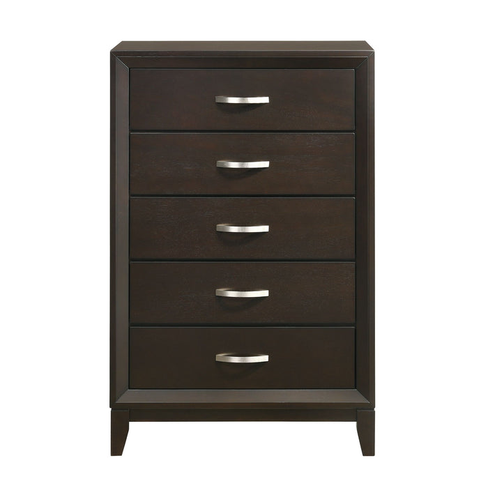 Beaumont 5-Drawer Chest in Merlot - Maxx Save 