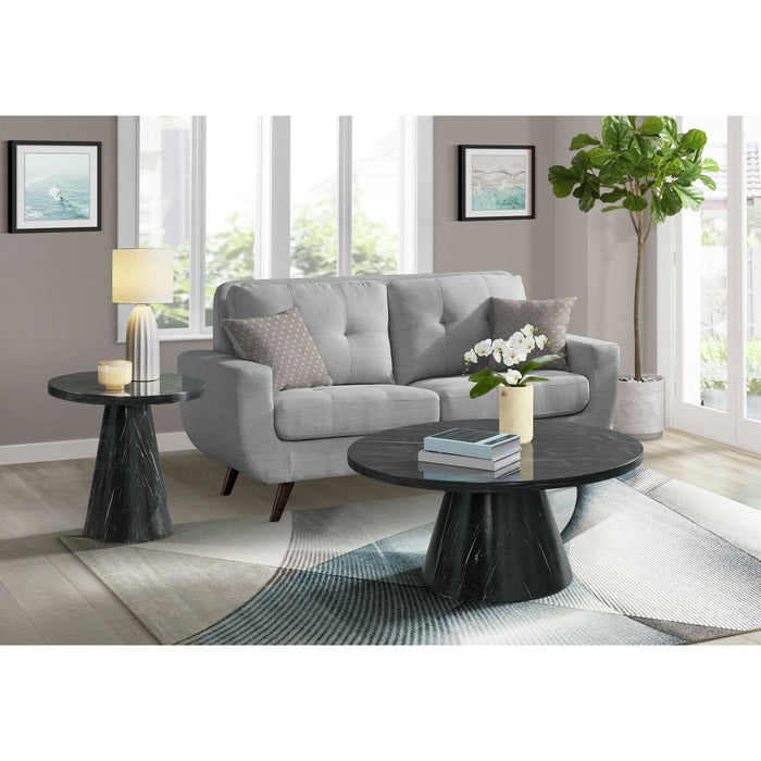 Bellini Round Occasional End Table Complete in Grey - Maxx Save 